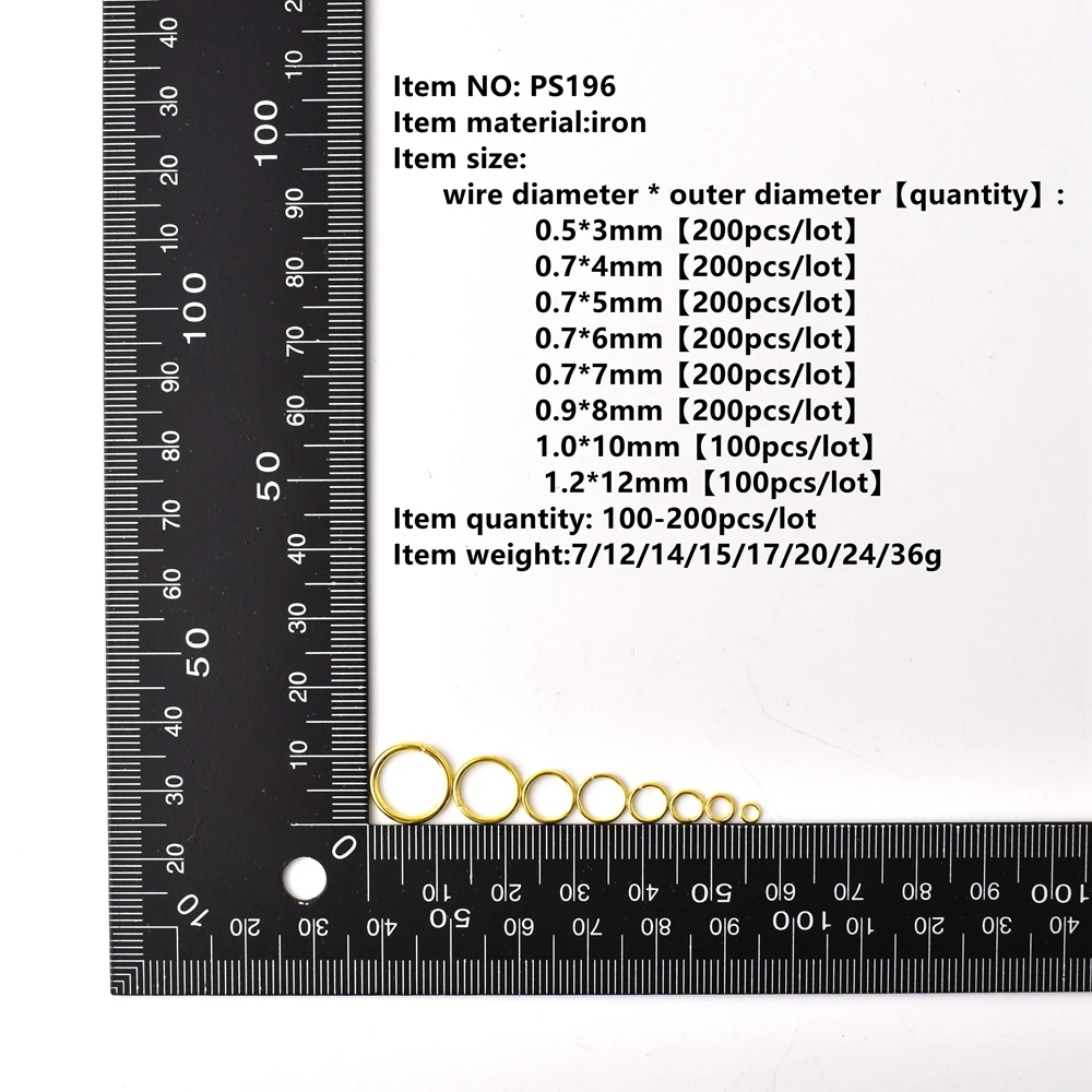 100-200 ピース/ロット 3-8 ミリメートルシングルループオープン丸カンスプリットリングコネクタジュエリーメイキング用品 Diy 手作りアクセサリー