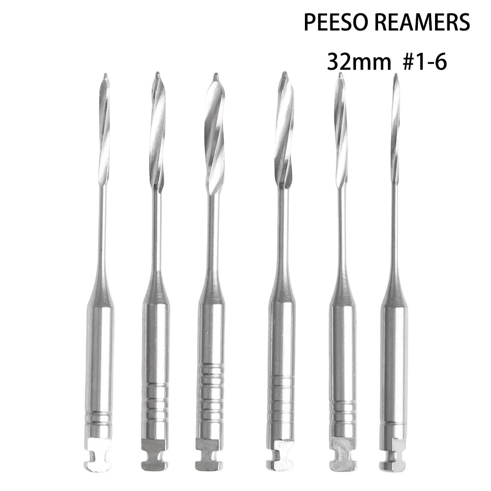 6 ชิ้น/แพ็คทันตกรรม Endodontic Gates เจาะ Peeso Reamers โรตารี่ 32 มม./28 มม.สแตนเลส Endo ไฟล์เครื่องยนต์ใช้ทันตกรรมเครื่องมือ