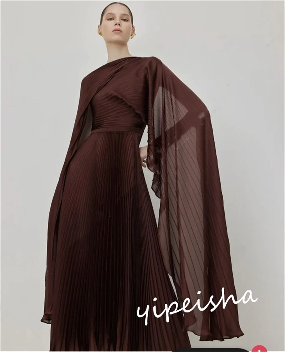 Personalizado jiayigong clássico estilo moderno formal noite gola alta a linha drapeados vestidos de ocasião sob medida