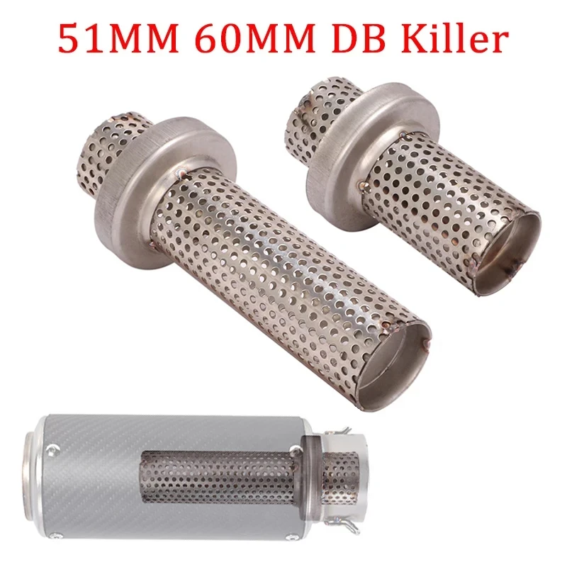 Slip On Universal Motorrad 51mm 60mm DB Killer Katalysator Schalldämpfer Noise Sound Eliminator Auspuff Flow Moto Escape Schalldämpfer