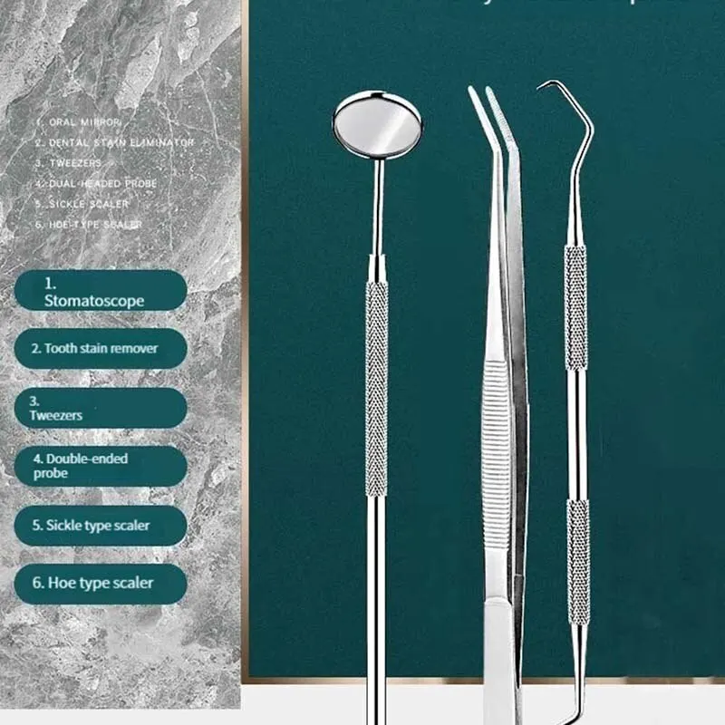 3PCS Set di strumenti dentali in acciaio inossidabile Igiene orale dentale Pulizia endoscopica Rimozione del calcolo Macchie dei denti e tartaro