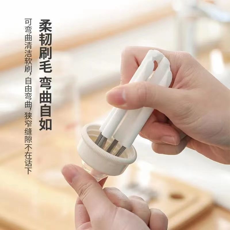 Cup lid keyboard gap brush curl cup lid brush air cushion comb cleaning brush bottle cap groove gap multi-purpose