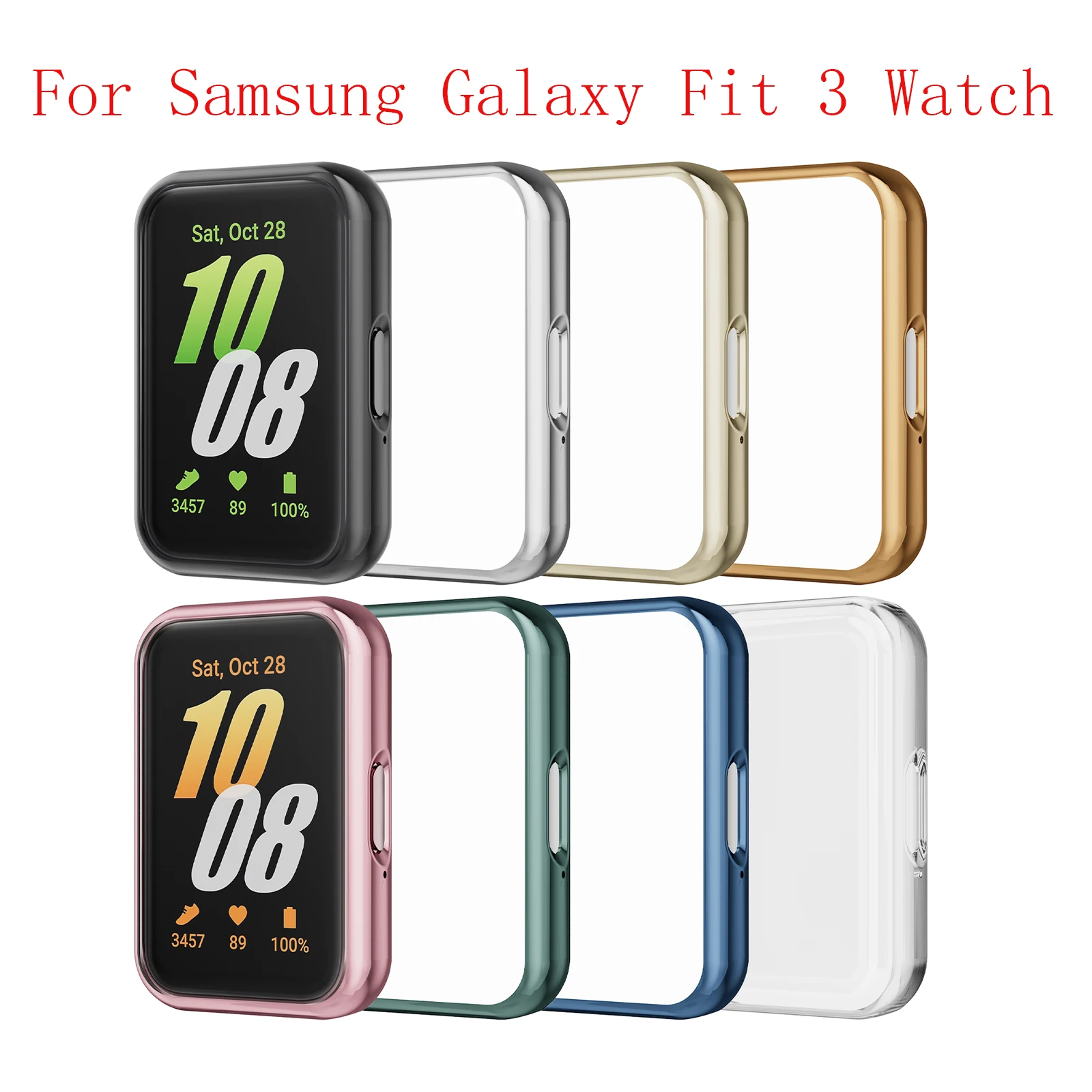 Защитный чехол для экрана для часов Samsung Galaxy Fit 3, мягкий бампер с покрытием из ТПУ, универсальный защитный чехол для часов