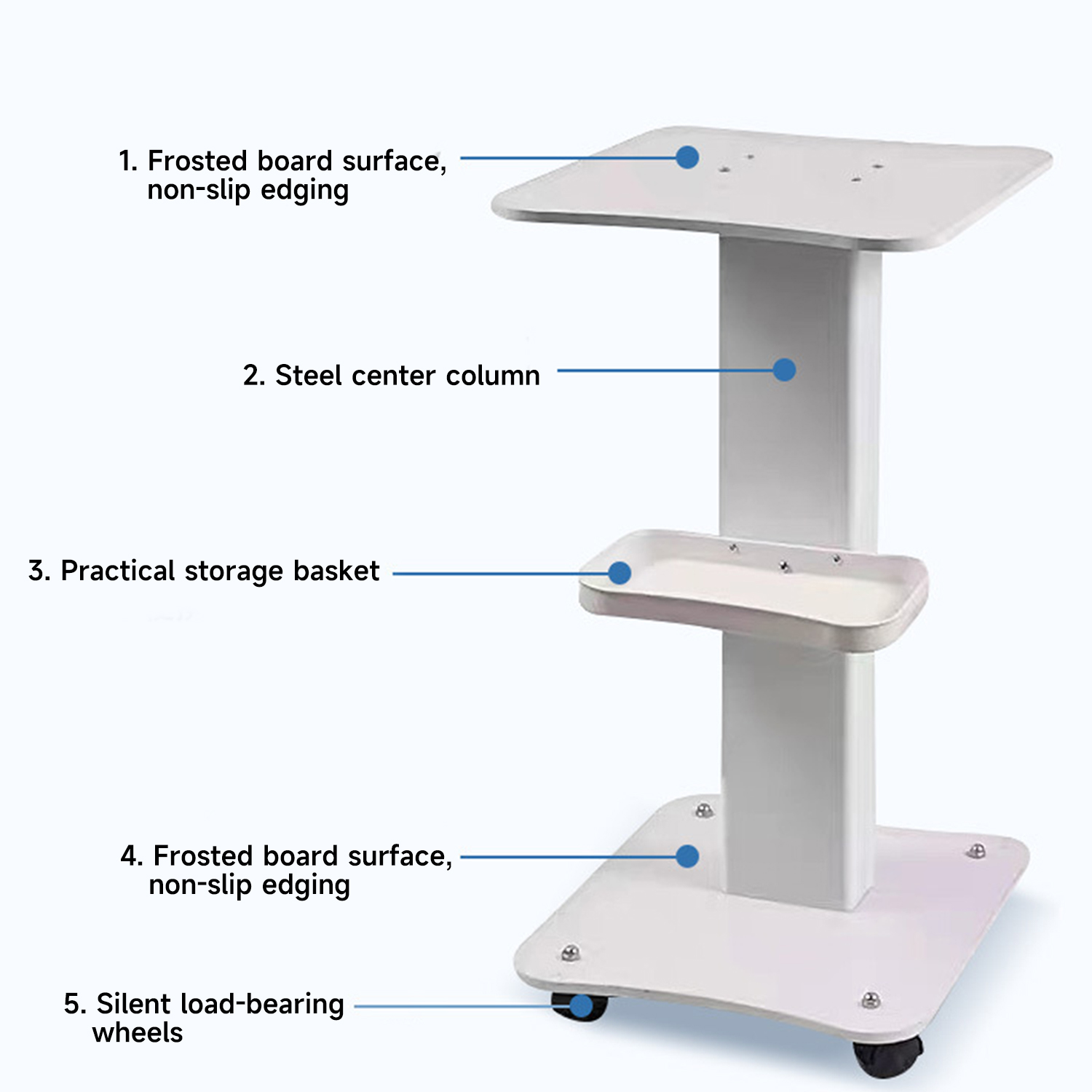 Chariot de Table de Salon, chariot roulant de beauté, organisateur de Spa, chariot de rangement, support d'équipement et de fournitures, charge 40kg/88lb, 3 niveaux