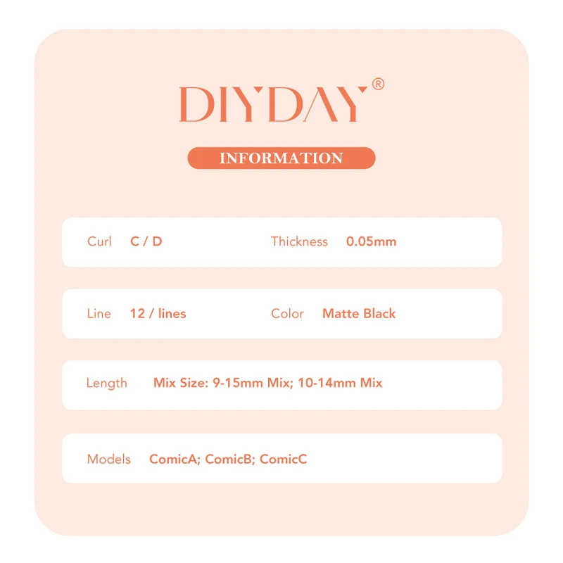 DIYDAY การ์ตูน Spire Eyelash Extension Premade มังงะขนตาปลอม Super Soft Light Feather-Feeling อะนิเมะ Lashes สําหรับเครื่องมือแต่งหน้า