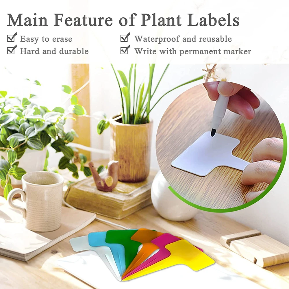 10 ซม.ป้ายพืชพร้อมปากกา T-Shape 30Pcs พลาสติกกันน้ําเนอสเซอรี่ Garden Labels สําหรับพืชเครื่องหมายสวนเครื่องมือสําหรับต้นกล้า