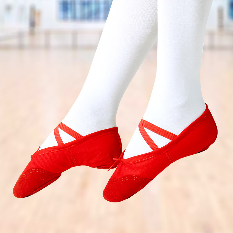 CLYFAN Zapatillas de ballet de lona para baile, zapatillas para niños y mujeres, zapatillas de ballet para bailar