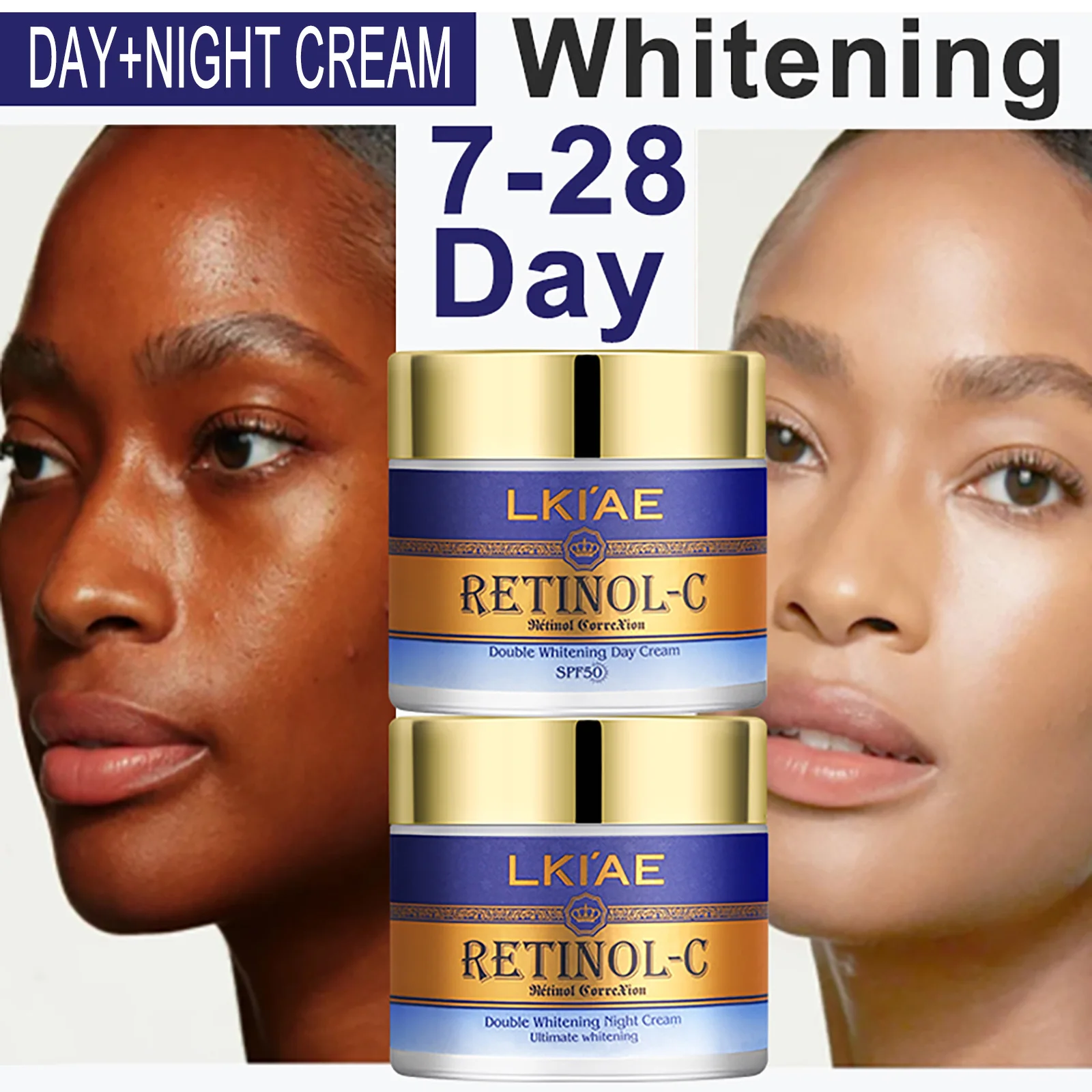 Conjunto de loção iluminadora brilhante, limpador, lavagem, rejuvenescedor, feminino, clareamento facial, conjunto de cuidados com a pele (novo) para pele escura