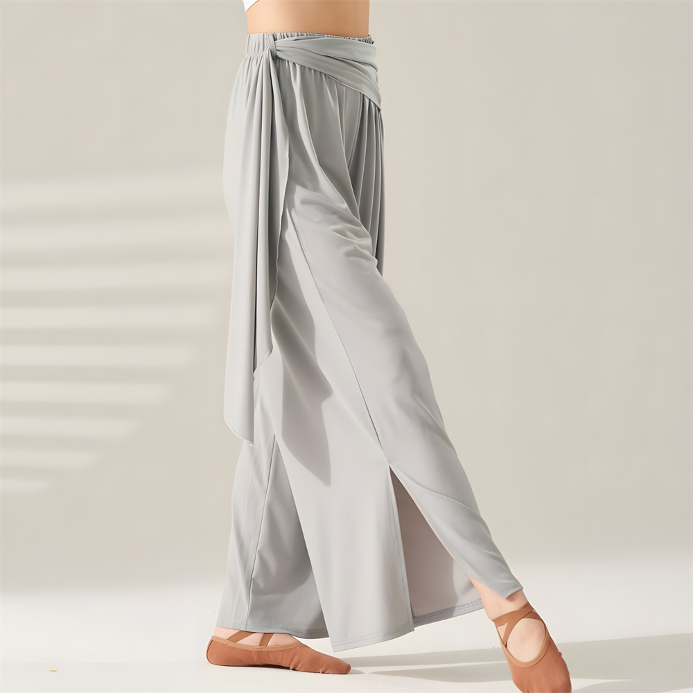 Frauen Lose Modern Dance Hosen Weiche Yoga Klassische Tanzen Ballett Ausbildung Breite Bein Hose Yoga Kleidung Hohe Taille Kordelzug