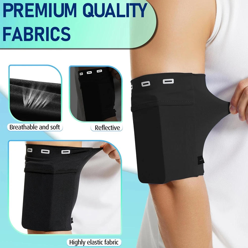 Bolsa de brazo deportiva, soporte para teléfono para correr, brazaletes para teléfono móvil, brazalete con correa para teléfono, se adapta al teléfono, uso para caminar, senderismo, andar en bicicleta