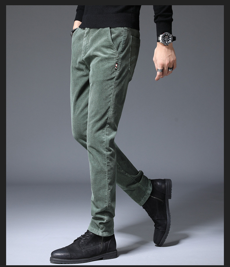 Zipper Opening Car Driver Outdoor Convenient Crotch  Without Taking Off PantsQuality Cashmere Trousers Men Middle-aged Winter