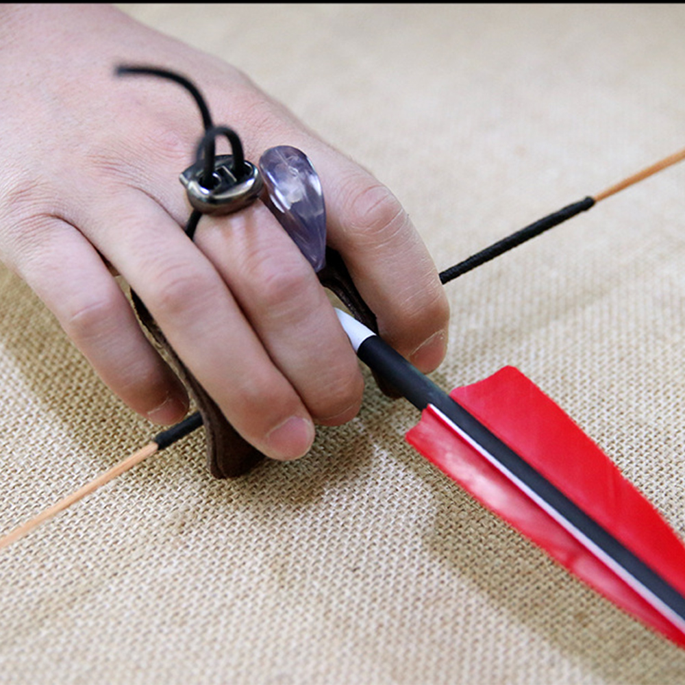 Bắn Cung Da Bò Ngón Tay Tab Tốt Cho Con Quay Quy Hồi Nơ