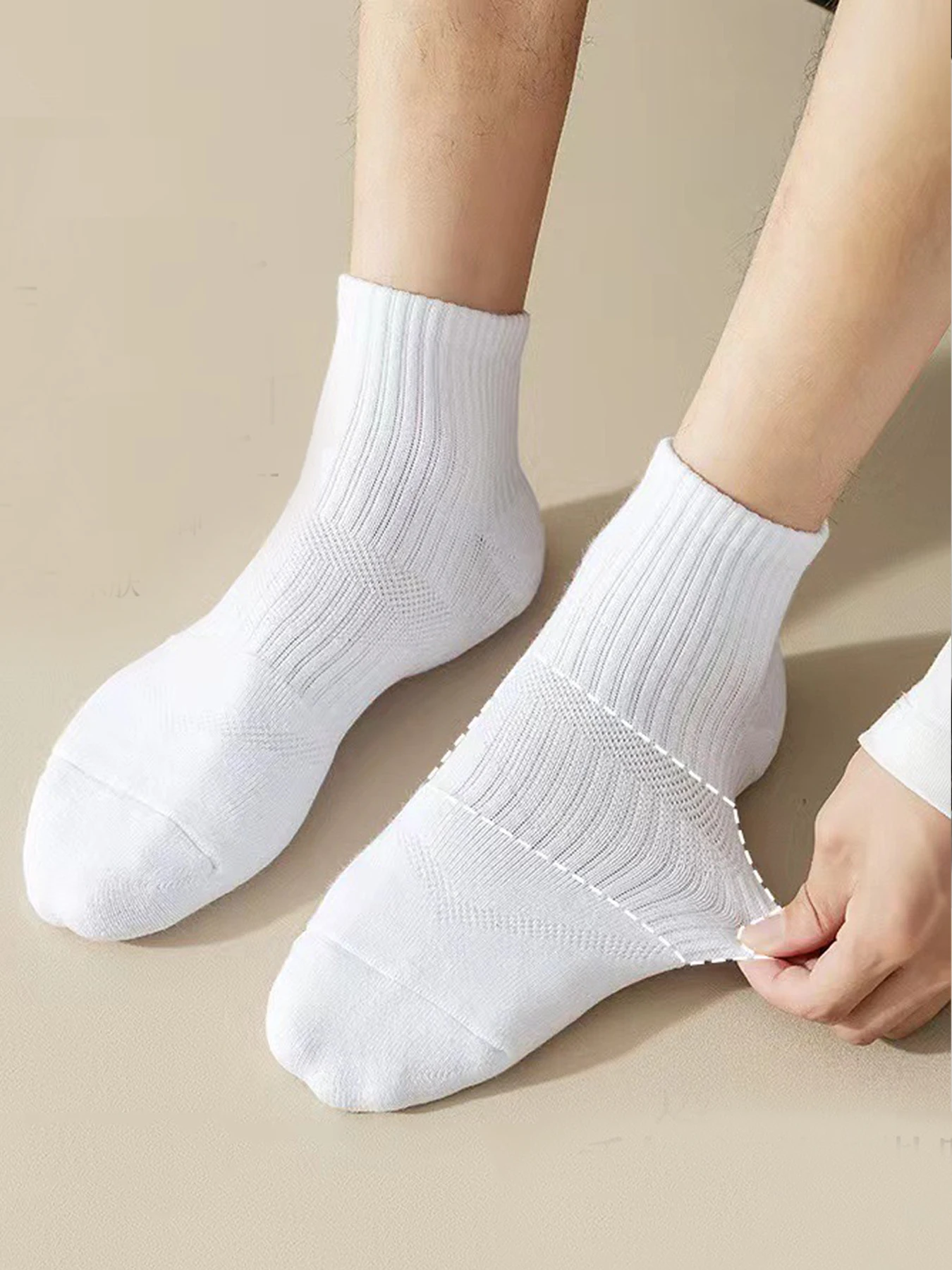 8 คู่ผู้ชายถุงเท้าสีขาวสีทึบ, สไตล์เกาหลีกลางหลอดแฟชั่น Unisex ฤดูร้อนกีฬาถุงเท้ายาว, ถุงเท้าคู่สําหรับฤดูใบไม้ร่วง A