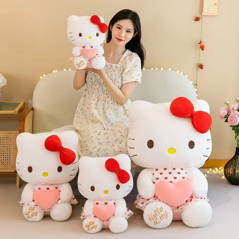 ใหม่ Miniso sanrio การ์ตูนอะนิเมะ Sheer ชุดตุ๊กตา Plush ใหญ่น่ารักตกแต่งห้องตุ๊กตาของเล่นหมอนนอน Kawaii นุ่มของเล่น