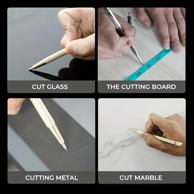 2/5Pcs diamond nib titanium pen, precision metalworking and woodworking tools for cutting glass, tiles, metal and wood