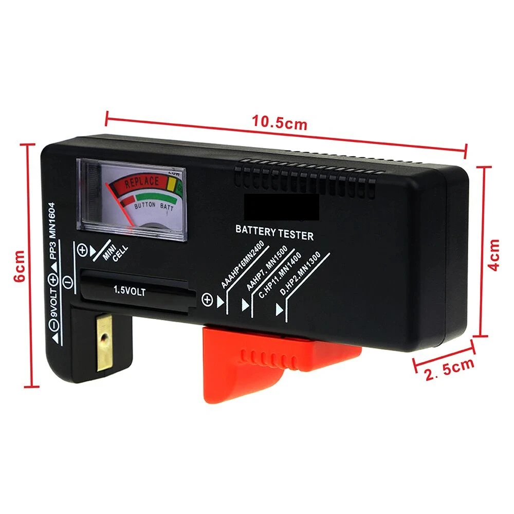 Pilas AA/AAA/C/D/9V/1,5 V, pila de botón Universal, medidor codificado por Color, indicador de voltios, comprobador de energía