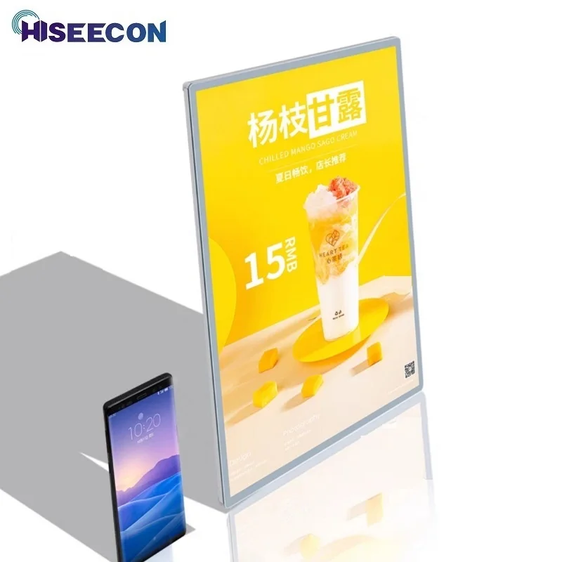 A1 A2 A3 A4 ที่กําหนดเองฟิล์มไฟ LED กล่องโฆษณา Super Bright Slim คลิปโปสเตอร์กรอบสําหรับร้านค้าเมนูติดผนังป้ายโฆษณา