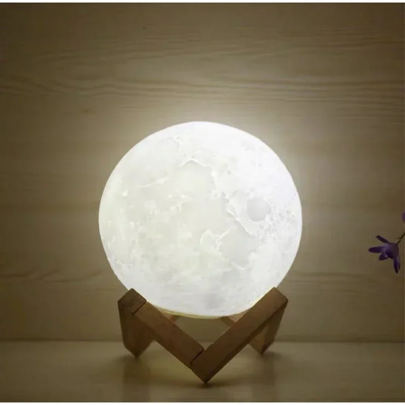 8CM LED 야간 조명 3D 인쇄 문 램프 침실 장식 MoonLight 어린이 선물 장식 크리 에이 티브 침대 옆 분위기 조명