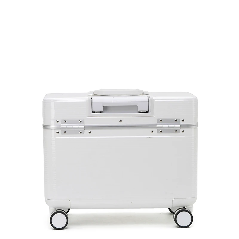 Aluminium Frame Koffer, Top-Opening Abs Draagbare Trolley Case, Universele Wielen, Douane Code Lock Boarding Case