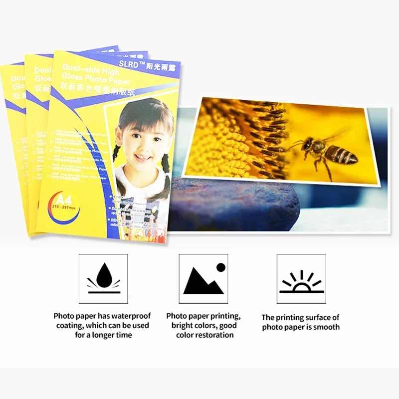 50 High-Quality A4 A3 A3+ Double-Sided High-Gloss Photo Paper Inkjet Printing High-Gloss Coated Paper Ink Quick-Drying And Tidy