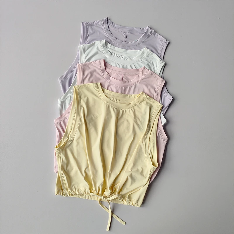 Yoga Suit, Women's Summer Thin Breathable Loose Sports Vest T-shirt Running Training High-end Feeling Temperament Fitness Suit