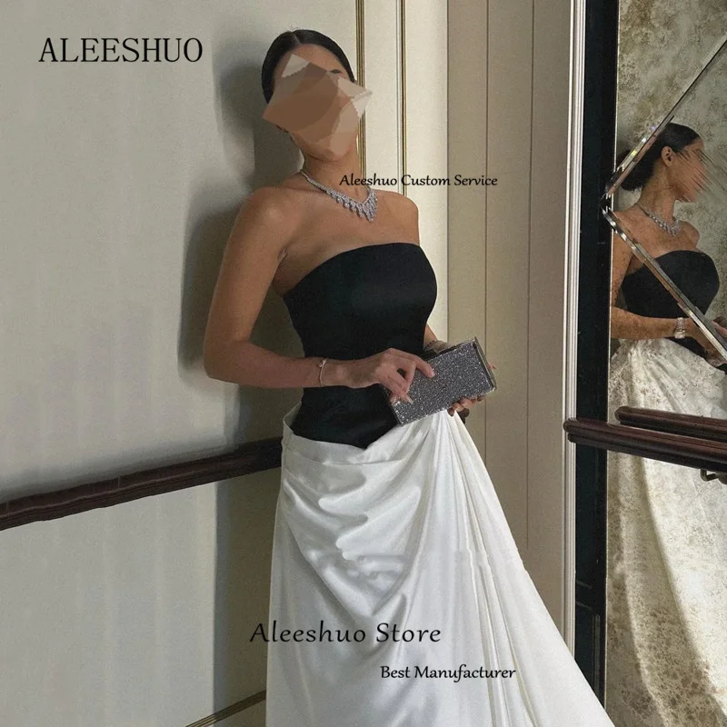 Aleeshuo เซ็กซี่ซาอุดีอาระเบียผู้หญิงชุดราตรี A-Line ชุดราตรีชุดราตรีอย่างเป็นทางการแขนกุดที่กําหนดเอง