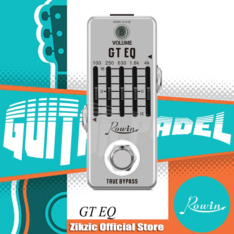 Rowin กีตาร์ Equalizer Pedal 5-band Parametric EQ กีตาร์ความถี่ Compensator ± 18dB สําหรับ Mini ขนาดเหยียบ
