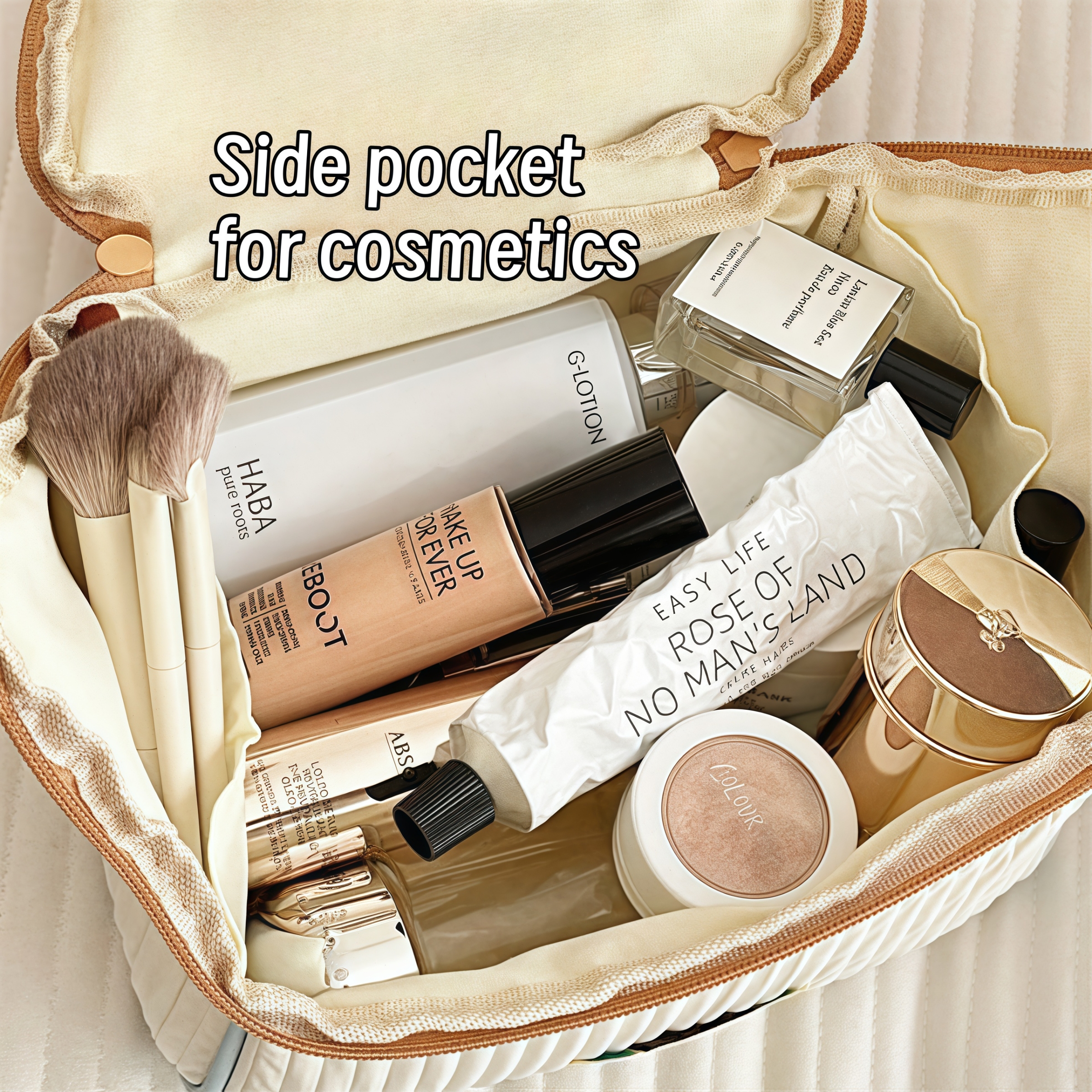 Cartoon pattern cute hut handbag girls large capacity cosmetic organizer portable handheld travel toiletry bag