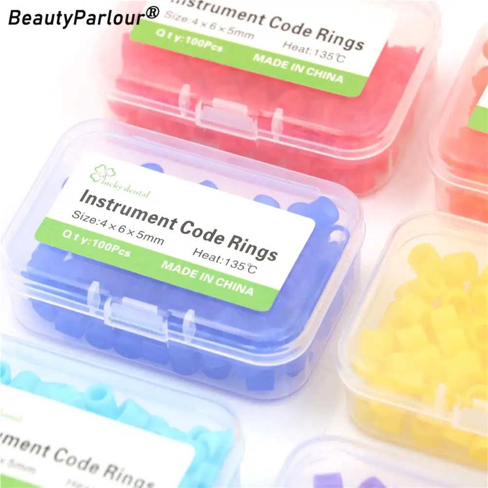 100PCS/box Multi-Color Silicone Dental Instrument Color Code Rings Autoclavable Disinfection Orthodontic Circle Universal