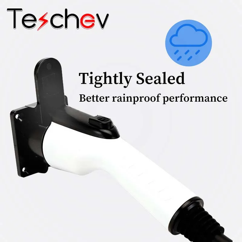 Teschev EV 充電器ホルダー Type2 IEC62196 Type1 J1772 GBT コネクタソケットプラグウォールマウント電気自動車充電ケーブルホルダー
