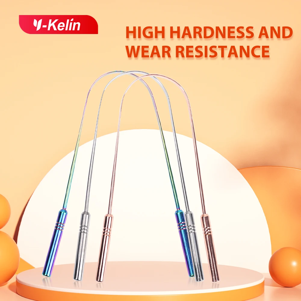 Y-Kelin 3 Màu Thép Không Gỉ Dụng Cụ Cạo Lưỡi Kim Loại Lưỡi Hơi Thở Tươi Vệ Sinh Phủ Bàn Chải Đánh Răng Vệ Sinh Răng Miệng