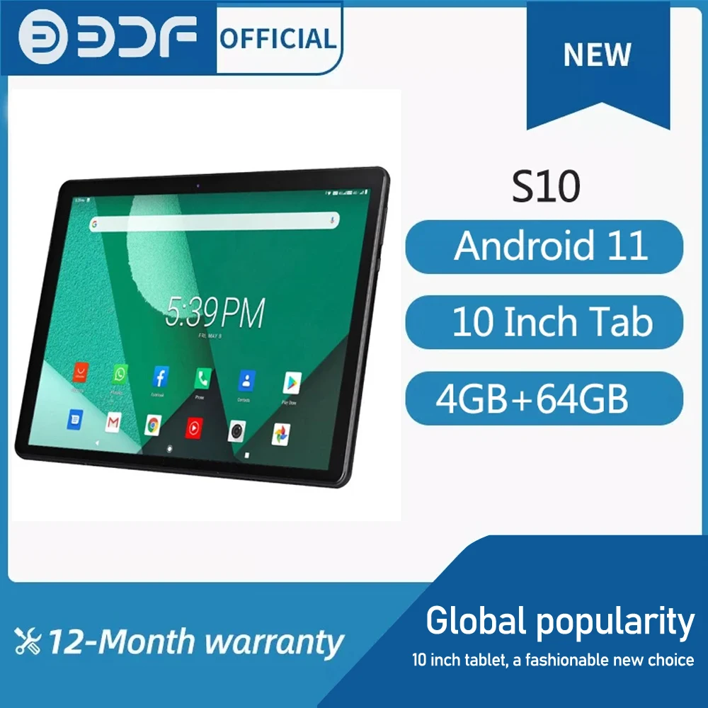 Tableta S10 de 10 pulgadas, dispositivo con tarjeta SIM Dual, red WIFI, llamadas, Bluetooth, Android 11, Google Play, 2024 mAh, novedad de 5000