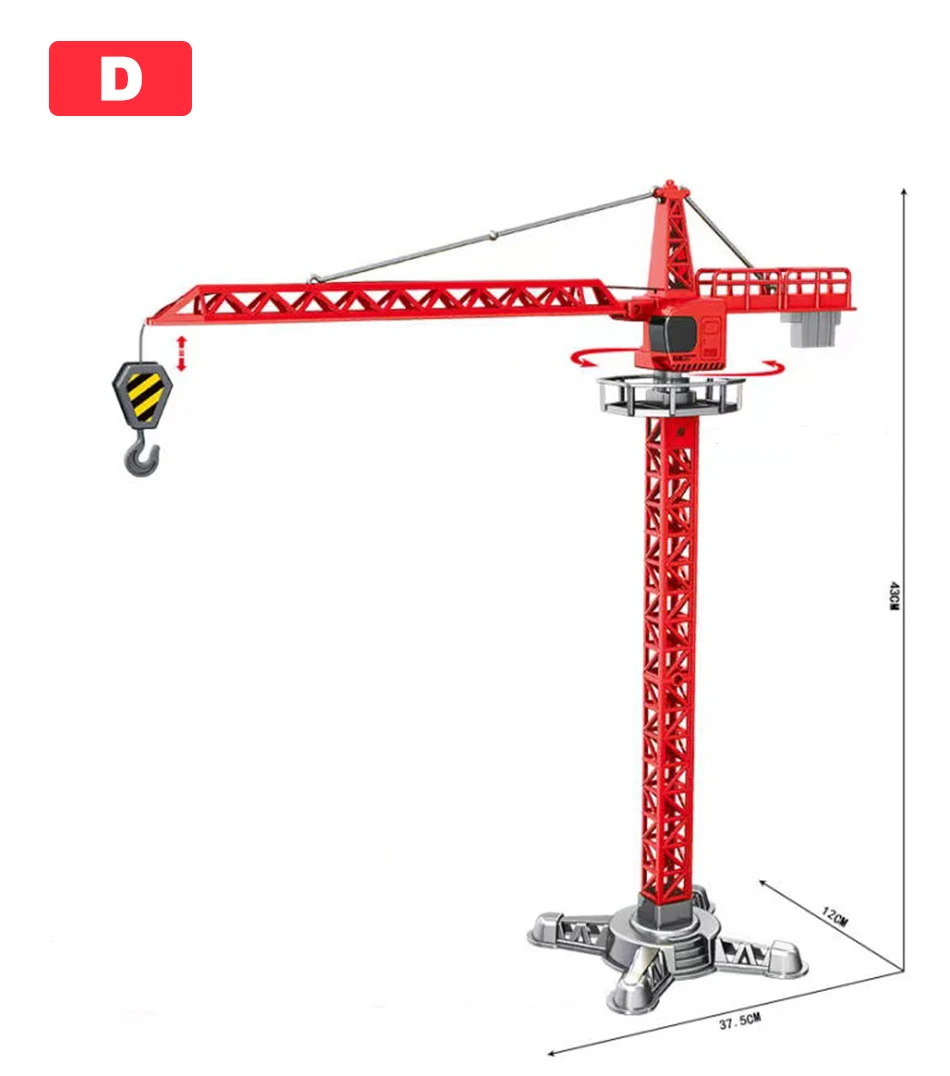 Liga de engenharia diecast torre guindaste clássico modelo de construção veículo carregador trator escavadeira brinquedos para meninos presente