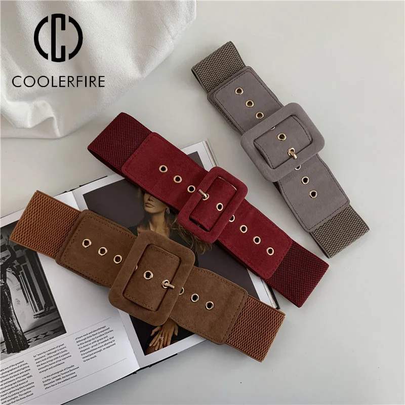 Women's Elastic Belt  Fashion Corset High Quality Wide Belts For Woman Waistband Luxury Brand Dress Stretch Trouser Belts DT076