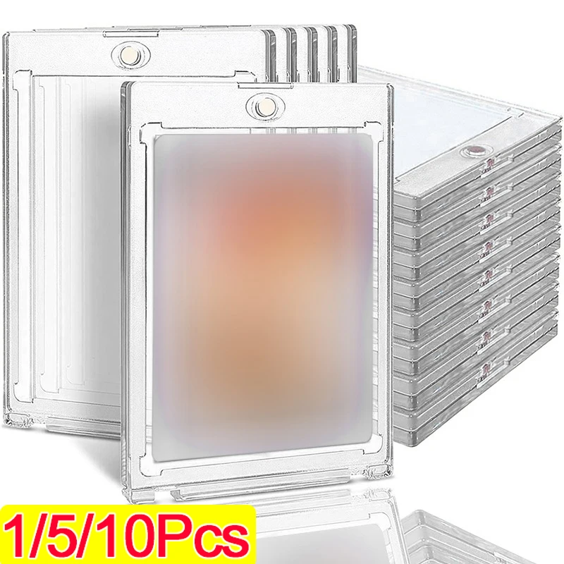 1-10 pezzi porta carte trasparente tipo di attrazione magnetica vetrina per carte collezionabili sportive da gioco custodia protettiva per foto Kpop Idol
