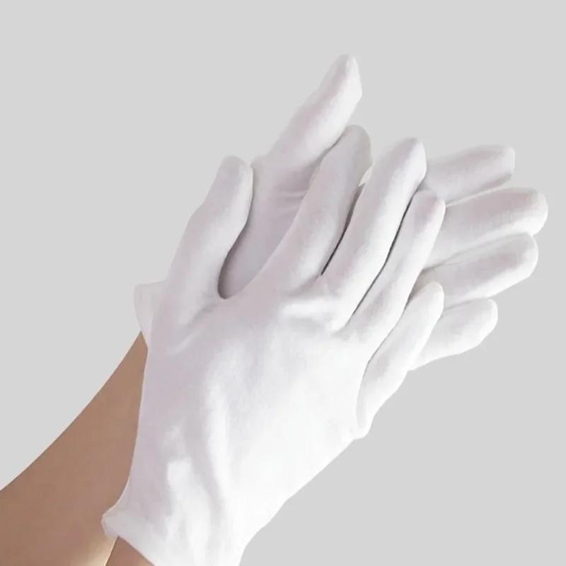 1 paar Weiße Baumwolle Handschuhe Männer Formale Smoking Uniform Handschuhe Honor Guard Parade Zeremonie Kostüm Cosplay Münze Schmuck Butler Handschuh