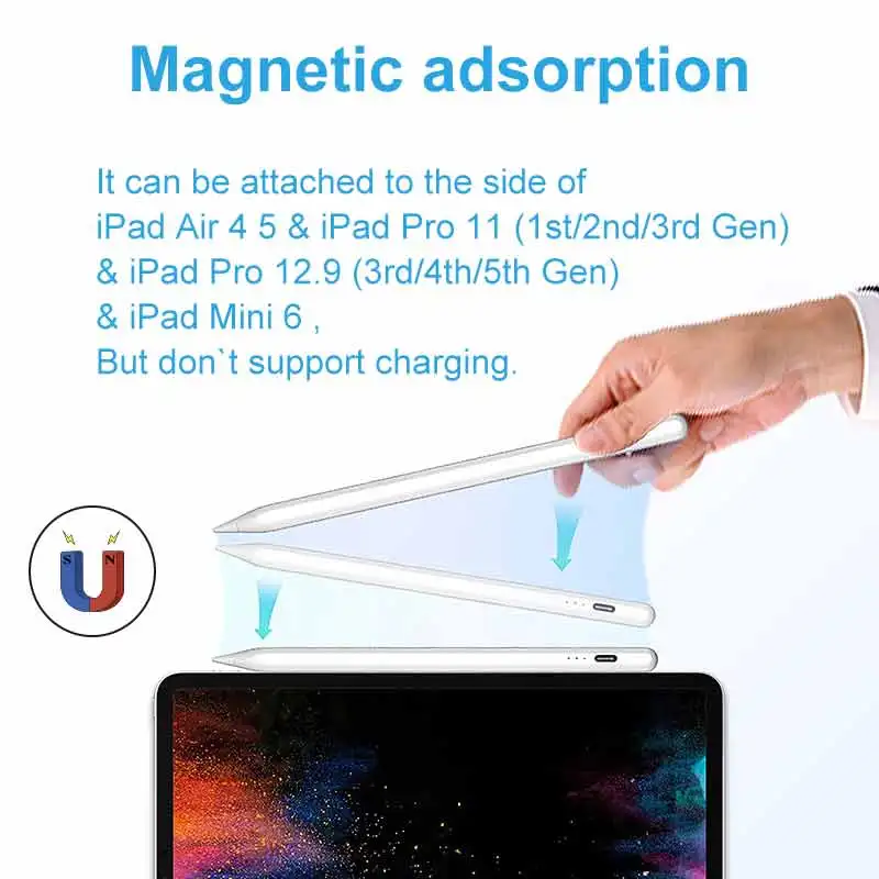 For Apple Pencil 2 1 For iPad Pencil Bluetooth Stylus Pen for iPad A16 Air 11 M2 M3 Pro 12.9 10.2 10.9 Mini 6 for Apple Pencil
