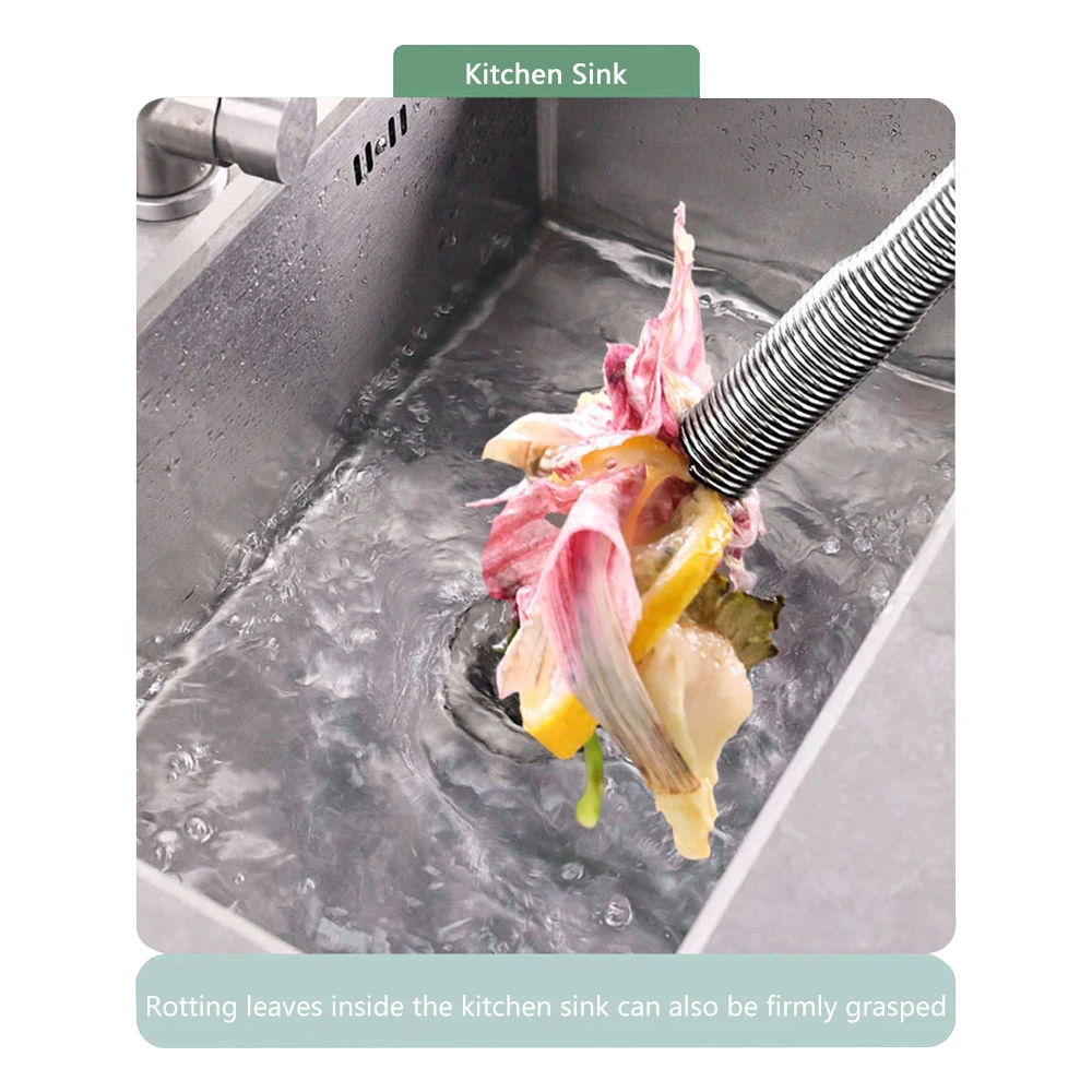 60/90/200cm Bend Curve Grabber Spring Grip Tool For Home Kitchen SinkGarden Usage 4 Claw Flexible Long Reach Pick Up Assist Tool