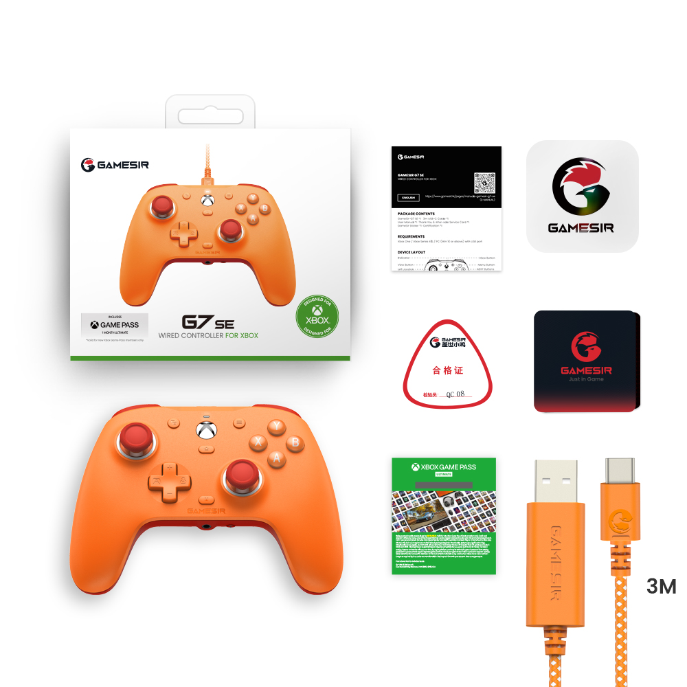 GameSir G7 Xbox Chơi Game Bộ Điều Khiển Có Dây Chơi Game Dành Cho Xbox Dòng X, Xbox Series S, Xbox One, dãy Núi ALPS Cần Điều Khiển Máy Tính, Có Thể Thay Thế Được Tấm