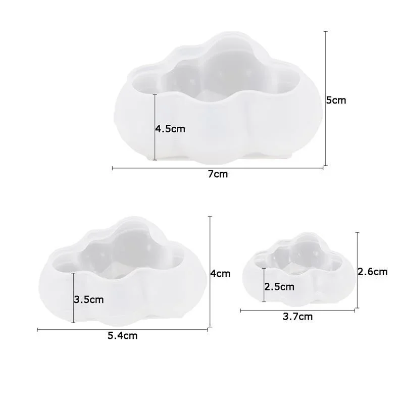 3D Silicone Mold Cloud Shape Chocolate Mousse Fondant Ice Cube Pudding Candy Soap Candle Molds Baking Cake Decoration Tool S/M/L