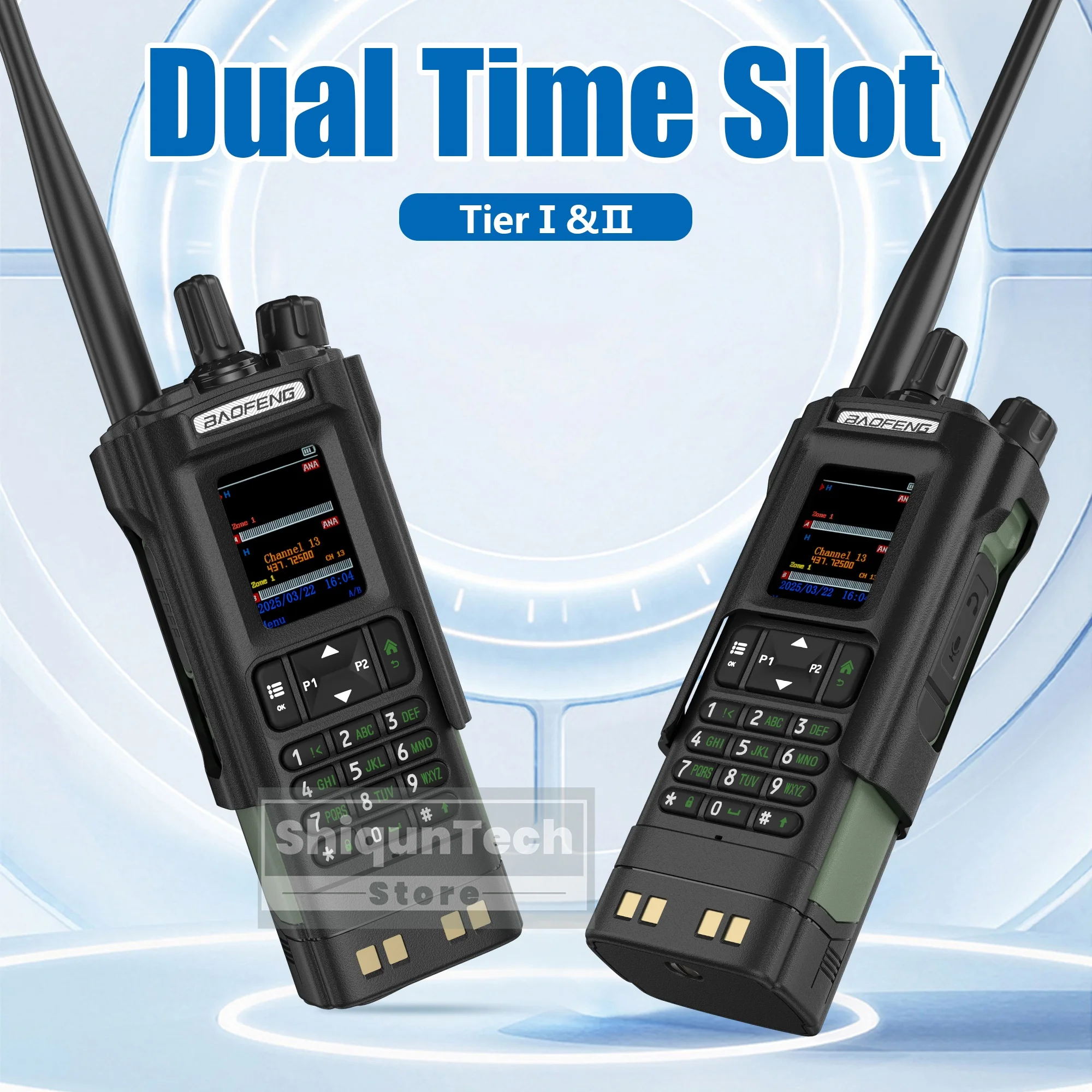 BAOFENG DM-32 mit Gürtelholster DMR Radio Digital GPS APRS Walkie Talkie AES256 Verschlüsselung 999CH Dual Mode Analog Dual Time Slot
