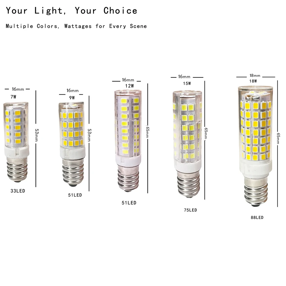 Caliente E14 7W 9W 12W 15W 18WLED bombillas de maíz iluminación de cerámica reemplazar lámparas halógenas decoración del hogar dormitorio