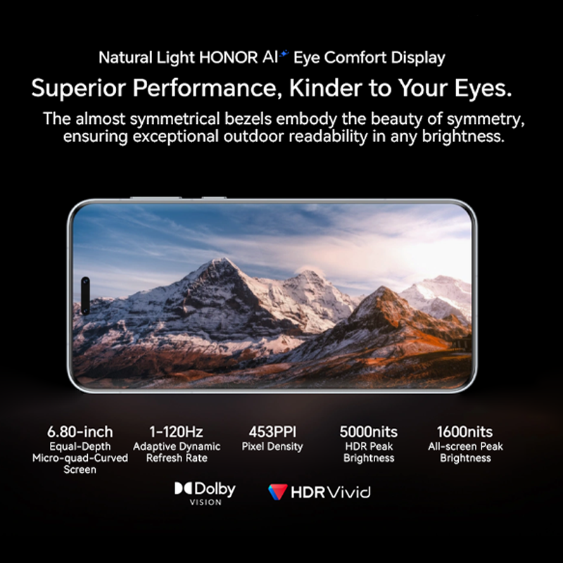 Nueva versión Global Original Honor Magic 7 Pro Snapdragon ®   8 Elite 6,8" 1280*2800 OLED 50MP*3+200MP 100W 5850mAh(EE. UU.) y 5270mAh(Reino Unido)