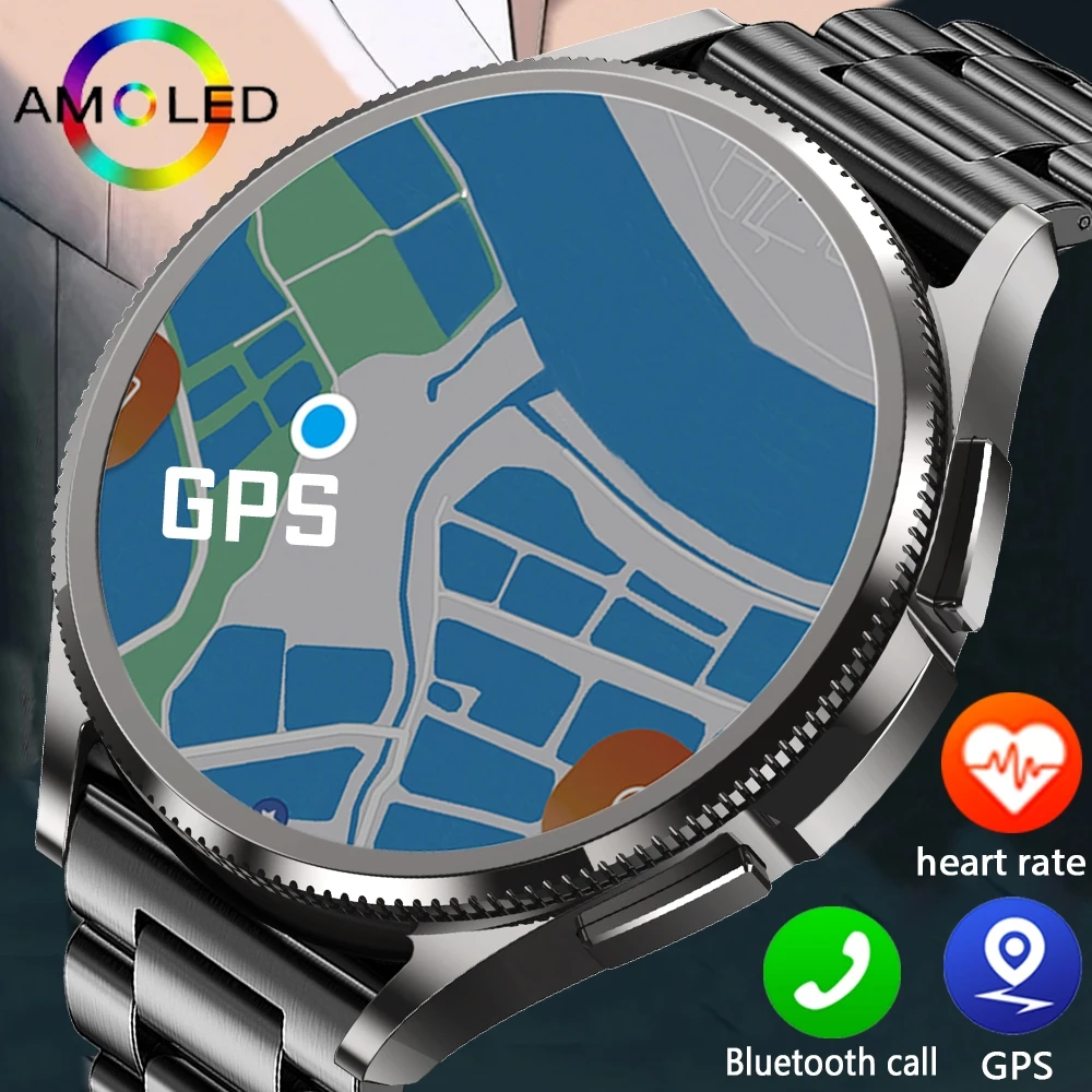 Relógio 6 clássico smartwatch masculino gps esportes ao ar livre saúde monitor de freqüência cardíaca à prova dwaterproof água bluetooth chamada relógio inteligente 2025 novo