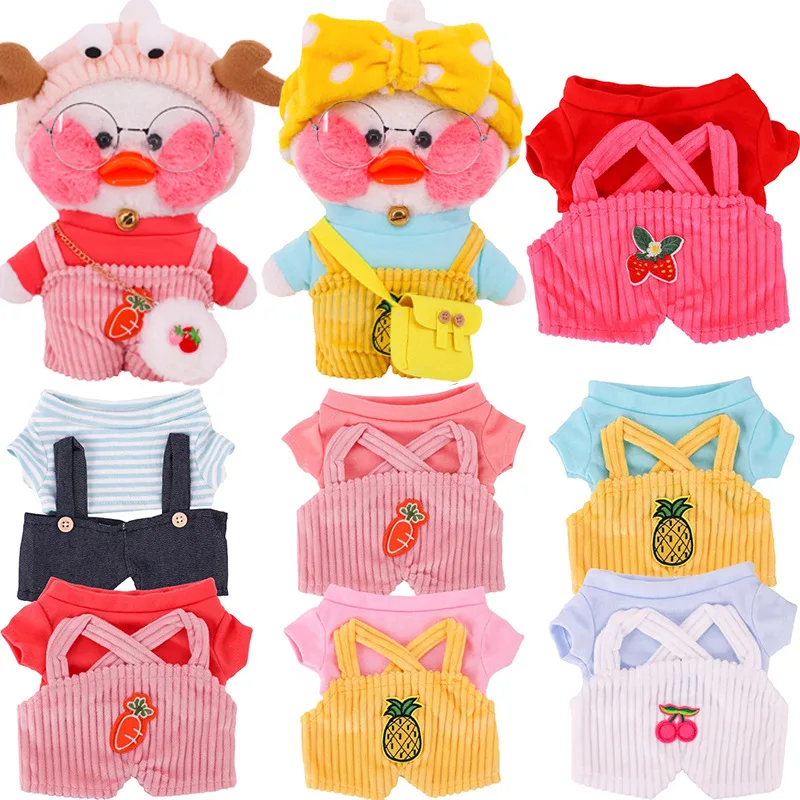 1 Bộ Quần Áo 30Cm Búp Bê Nhồi Bông LaLafanfan Cafe Vịt Chó Sang Trọng Đồ Chơi Hoạt Hình Áo Hoodie Áo Liền Quần Phụ Kiện Trẻ Em Bé Gái quà Tặng