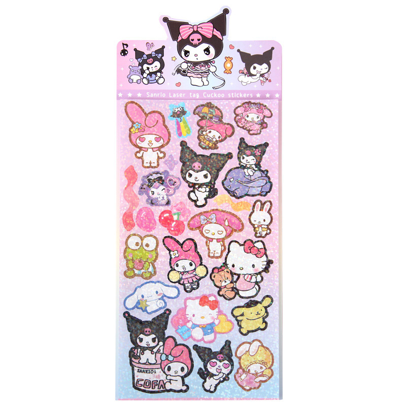 Sanrio การ์ตูน 20pcs สติกเกอร์ Pochacco Kuromi Melody Kitty Kawaii สติกเกอร์เครื่องเขียนนักเรียนของขวัญวันเกิดขายส่ง