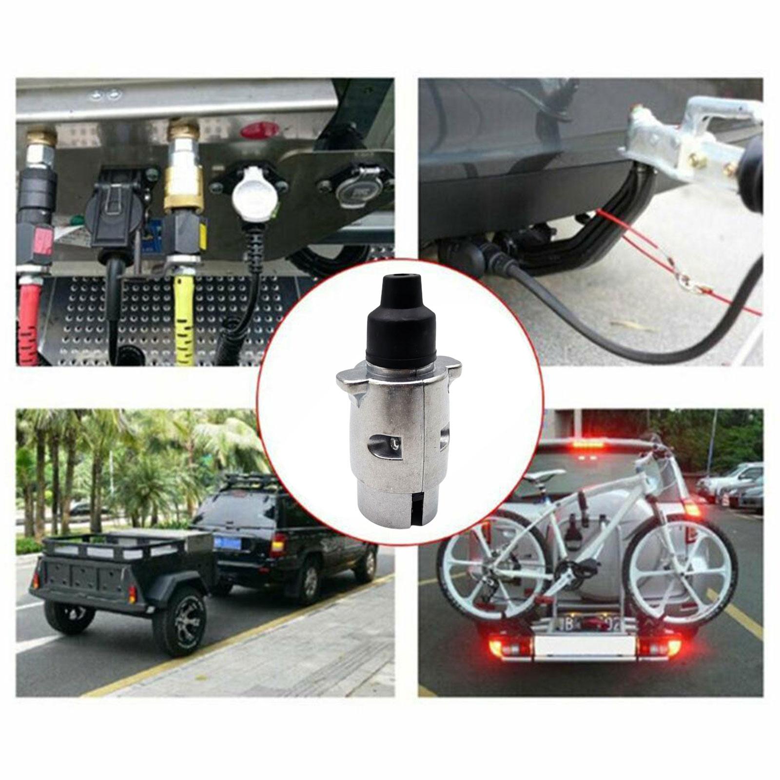 7 Pin Aluminium Alloy Plug Trailer Truck Towing Electrics 12V Connector EU Plug Waterproof Plugs Socket Adapter Protect