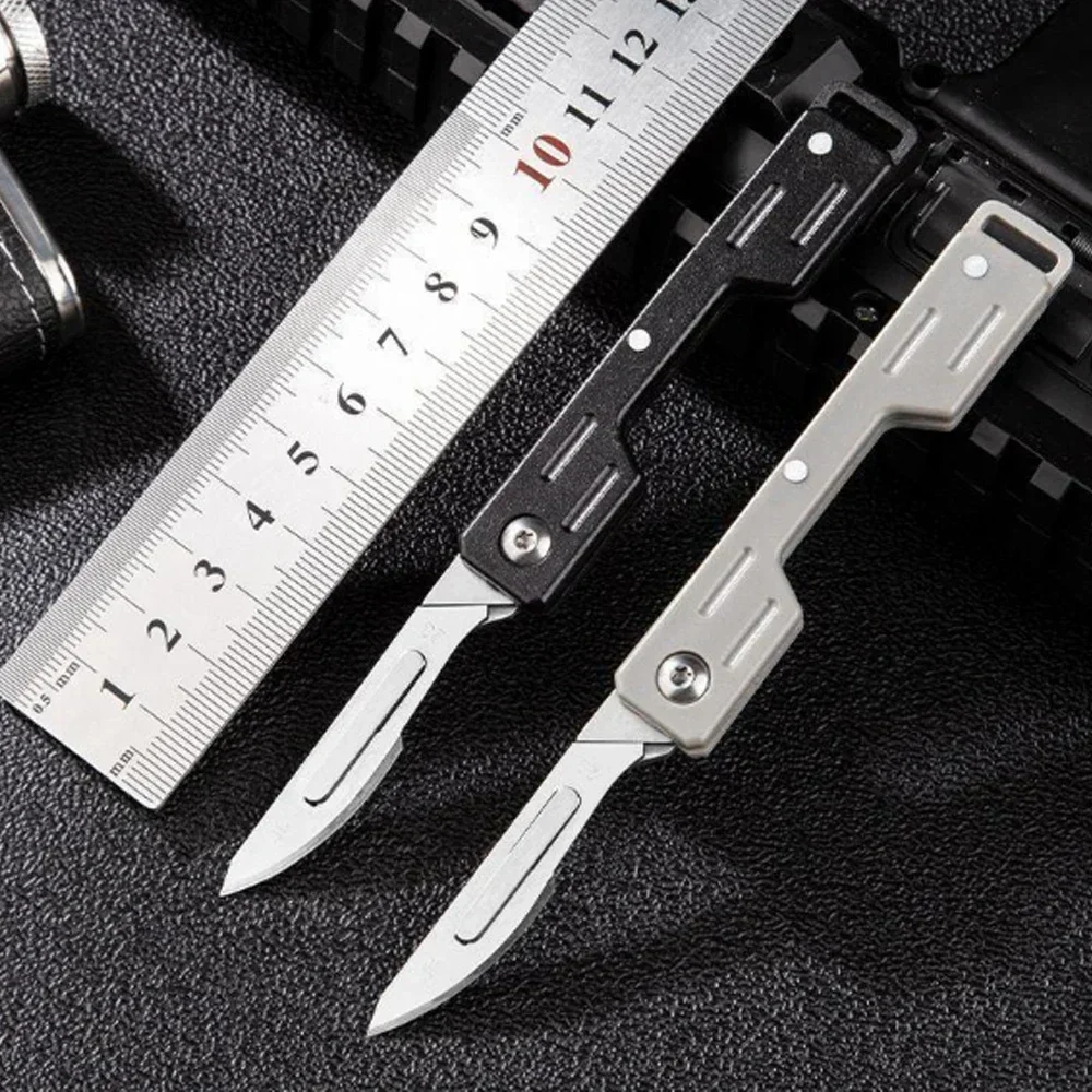 Plastic handle Mini Performance folding Mechanical Cost Scalpel Medical folding knife EDC Outdoor Unpacking pocket knife
