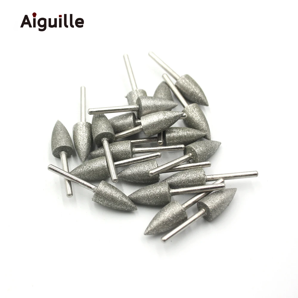 Pet Manicure Polishing Bits 2.35mm Short Shank 8mm Diamond Grinding Point Nail Polisher for Pet Grooming Grinding Burr Manicure