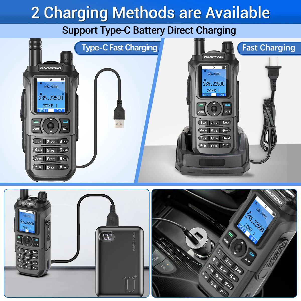 Baofeng UV-21 GPS Walkie Talkie Long Range Mutli-Band Wireless Copy Frequency Typ-C Ladegerät Upgrade UV-17 PRO GPS für Wandern